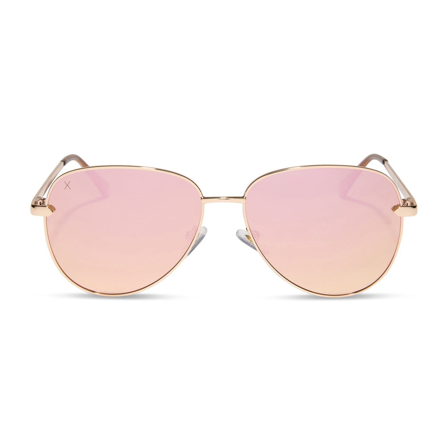 shiny gold + champagne mirror polarized sunglasses