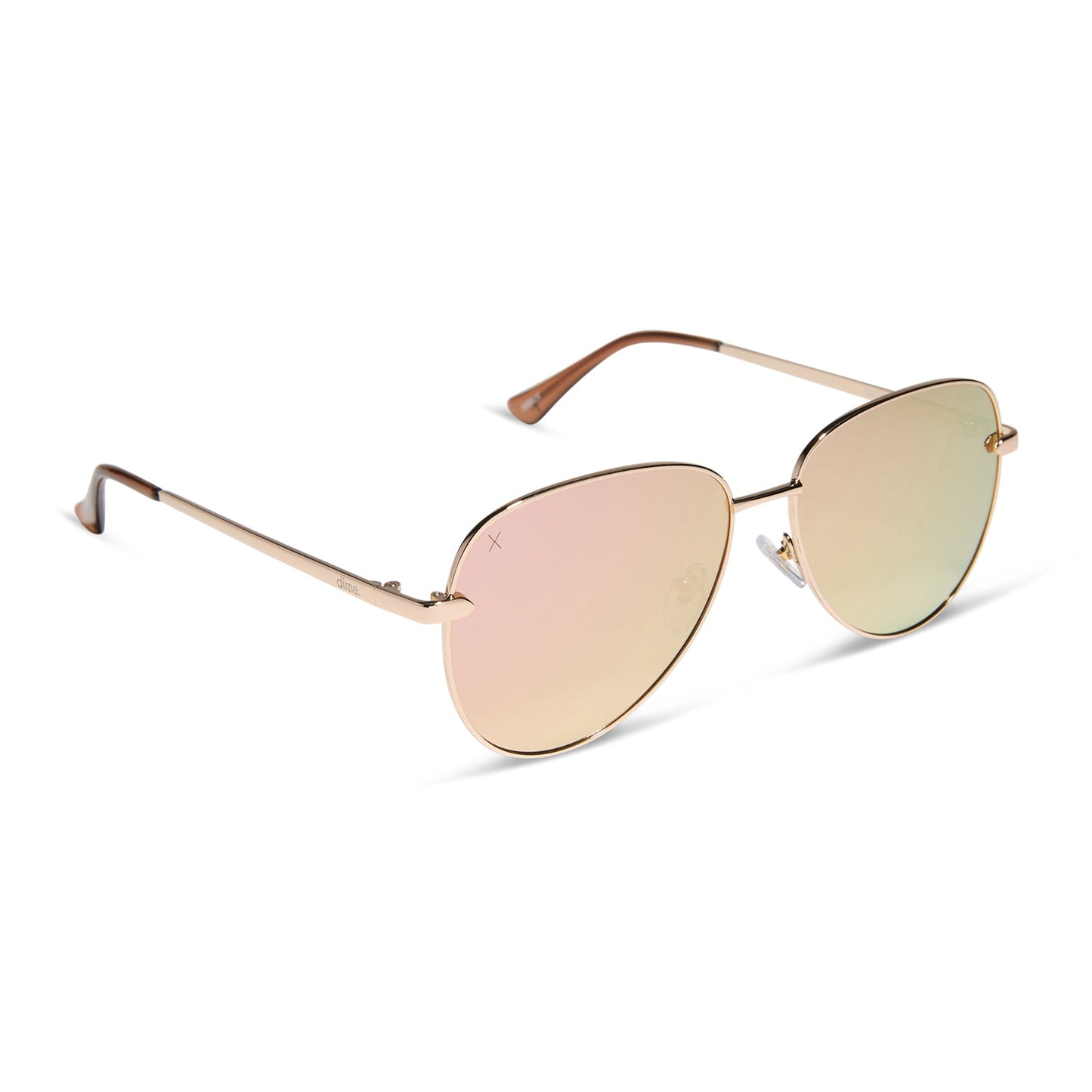 shiny gold + champagne mirror polarized sunglasses
