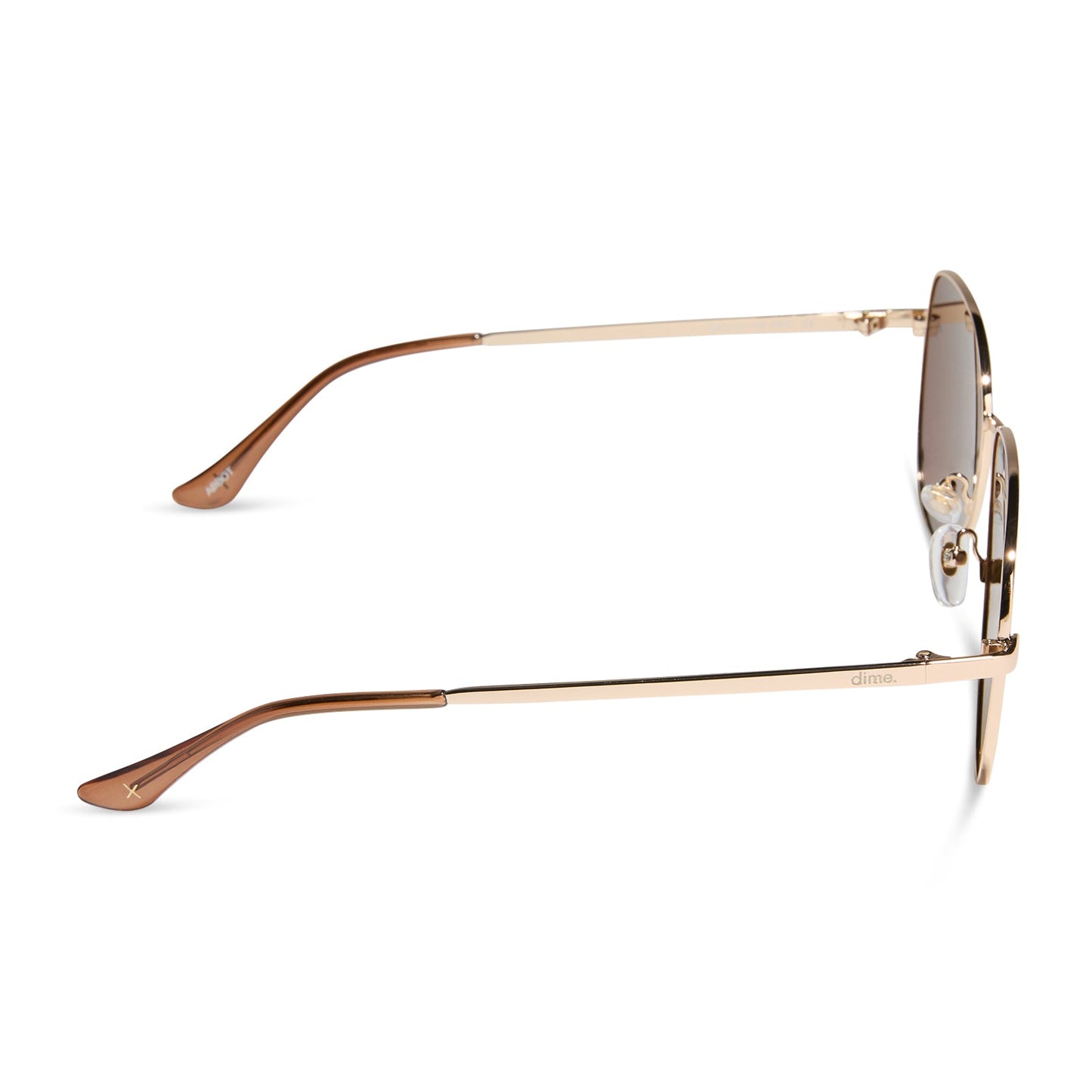 shiny gold + champagne mirror polarized sunglasses