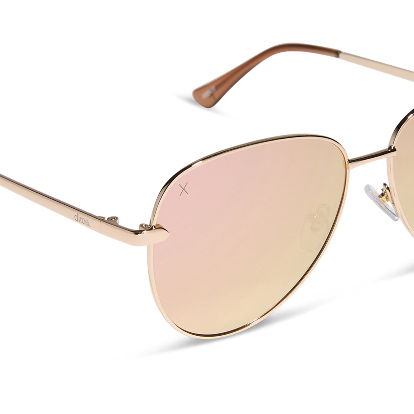 shiny gold + champagne mirror polarized sunglasses